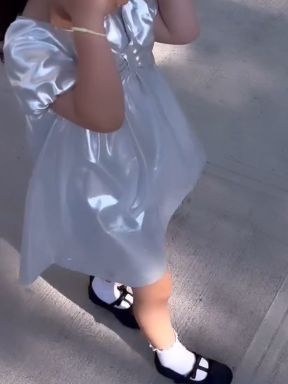 Zara kids Shiny White Satin Flower Girl Dress